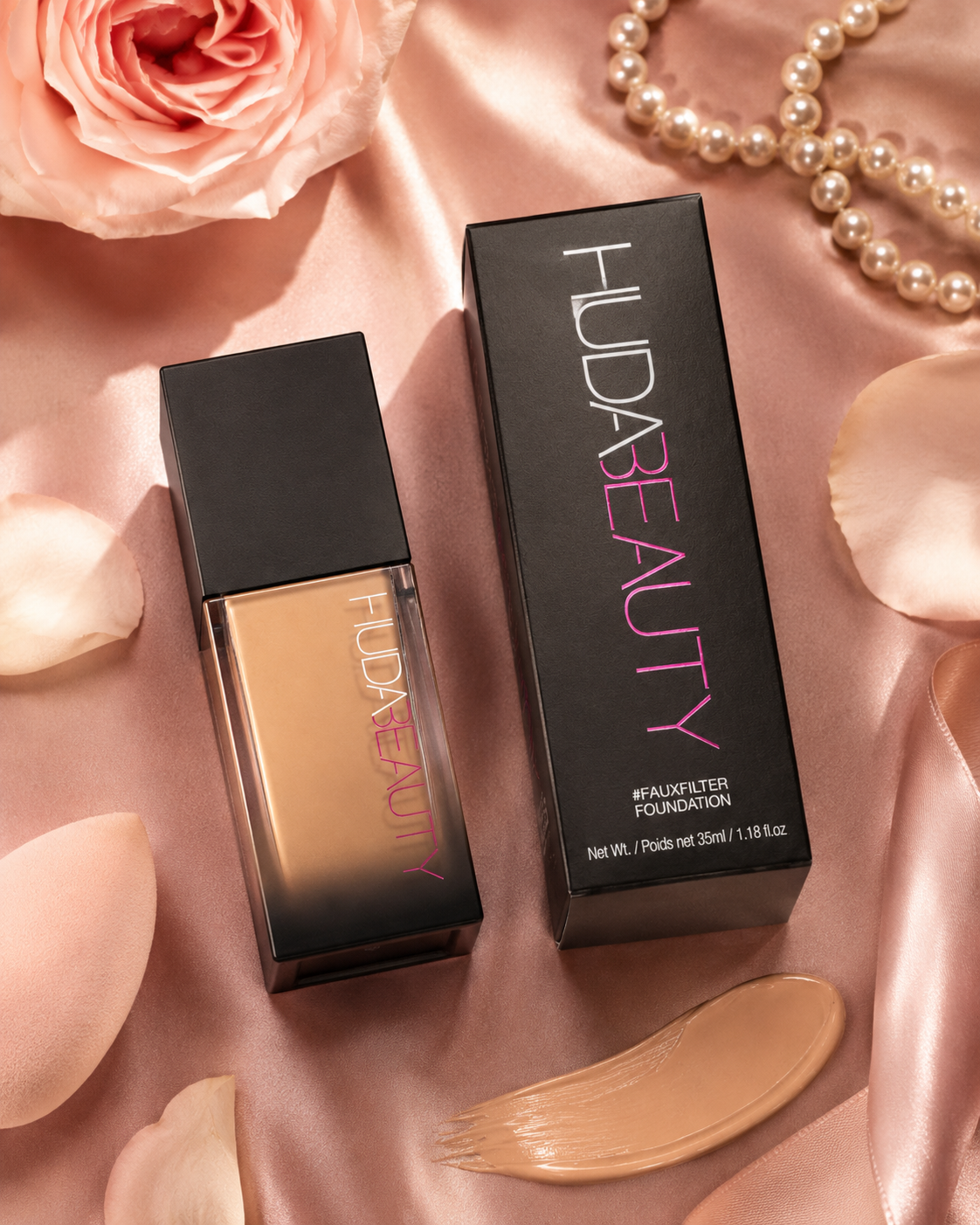 Huda Beauty FauxFilter Foundation – Milkshake 100B | Full Coverage Liquid Foundation