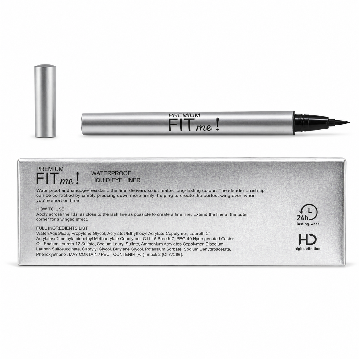 Premium FIT me! Waterproof Liquid Eye Liner – Intense Black Precision Eyeliner Pen | Smudge-Resistant All-Day Wear