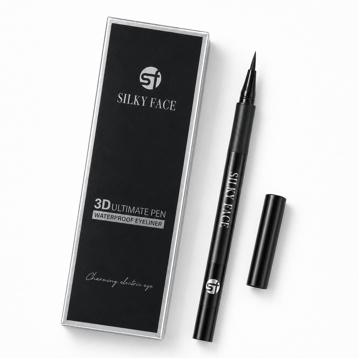 Silky Face 3D Ultimate Pen Waterproof Eyeliner – Intense Black Precision Liquid Liner | Sleek All-Day Eye Definition