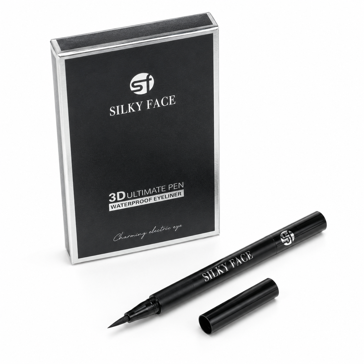 Silky Face 3D Ultimate Pen Waterproof Eyeliner – Intense Black Precision Liquid Liner | Sleek All-Day Eye Definition