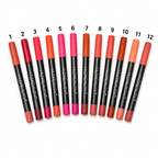 Huda Beauty 12 Color Lip Crayon Set – Dual-Ended Matte Lipstick & Lip Liner Collection | Bold, Smooth & Everyday Glam
