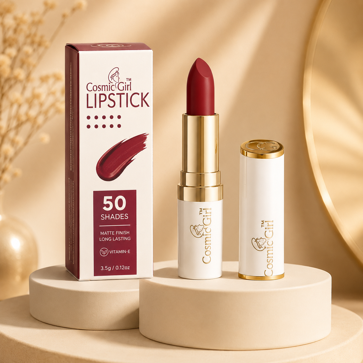 Cosmic Girl Lipstick – Matte Finish Long-Lasting Lip Color | Vitamin E Formula, 50 Shade Collection