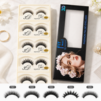 3D Fashion False Eyelashes – 5 Pair Glam Lash Set | Fluffy, Wispy & Reusable