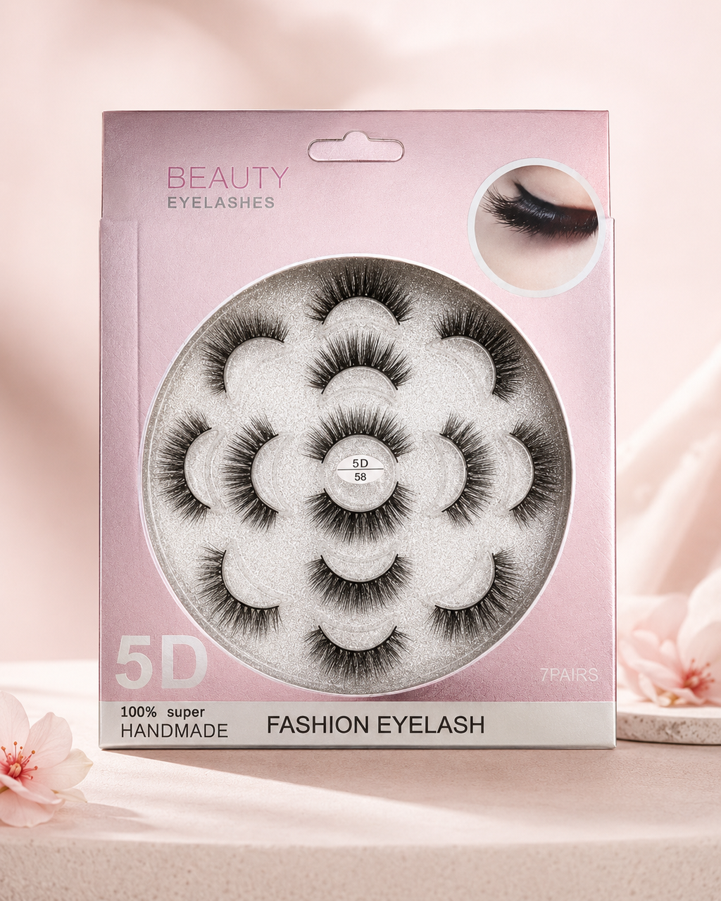 5D Handmade Fashion Eyelashes – 7 Pair Luxury Lash Set | Fluffy, Dramatic & Reusable