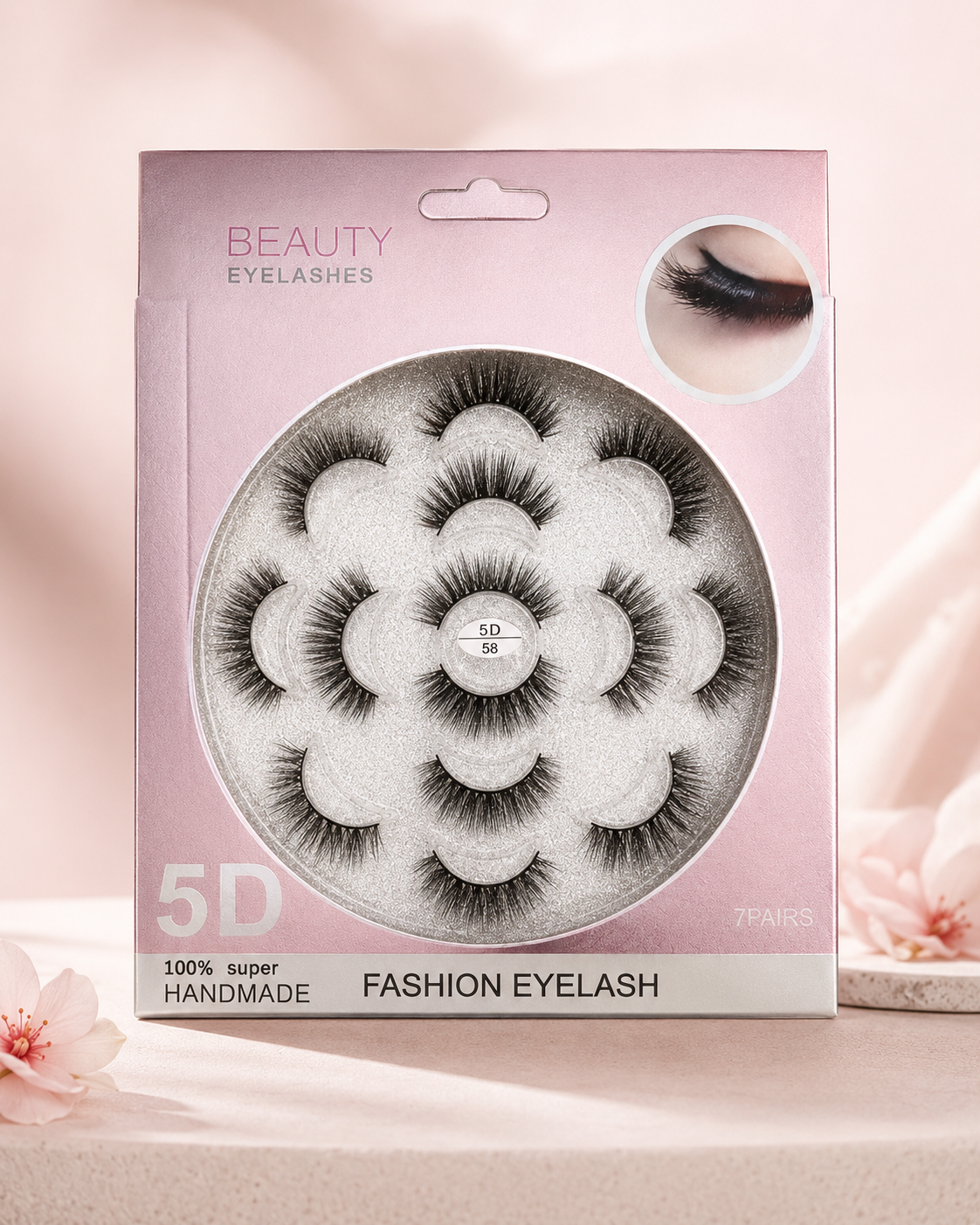 5D Handmade Fashion Eyelashes – 7 Pair Luxury Lash Set | Fluffy, Dramatic & Reusable