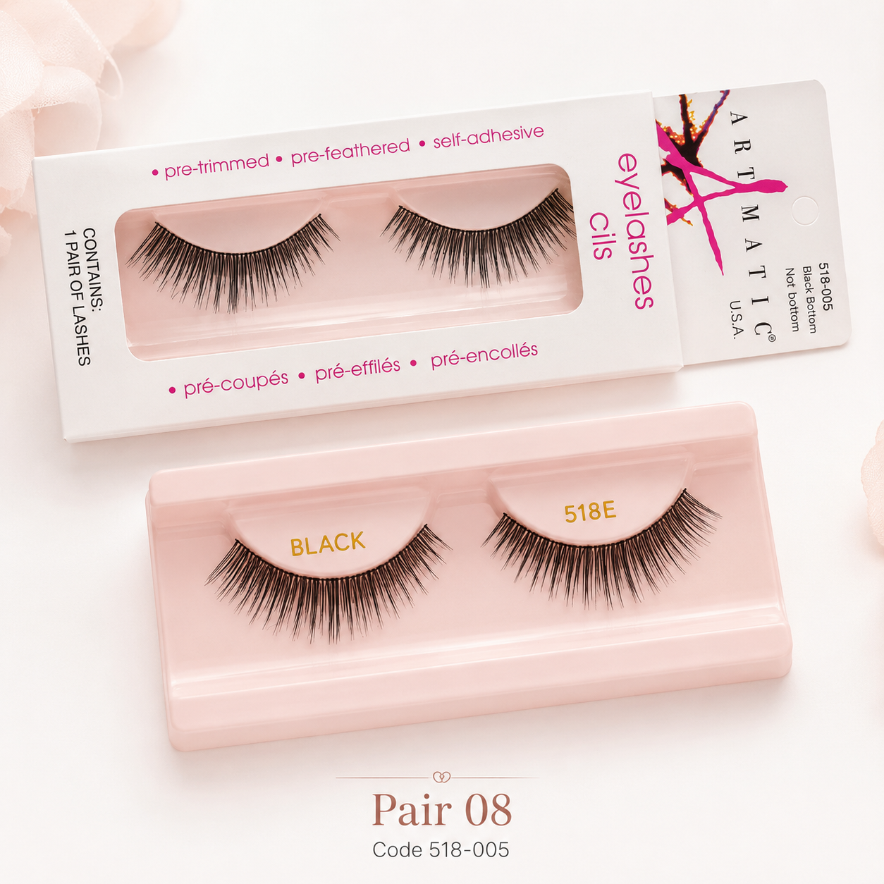 Effortless Glam Self-Adhesive Lashes – 8 Pair Collection | Pre-Trimmed, Pre-Feathered & Ready to Wear