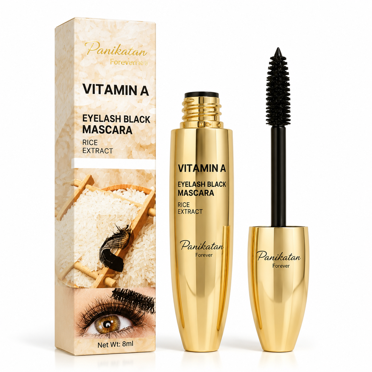 Panikatan Premium Quality Vitamin A Eyelash Black Mascara