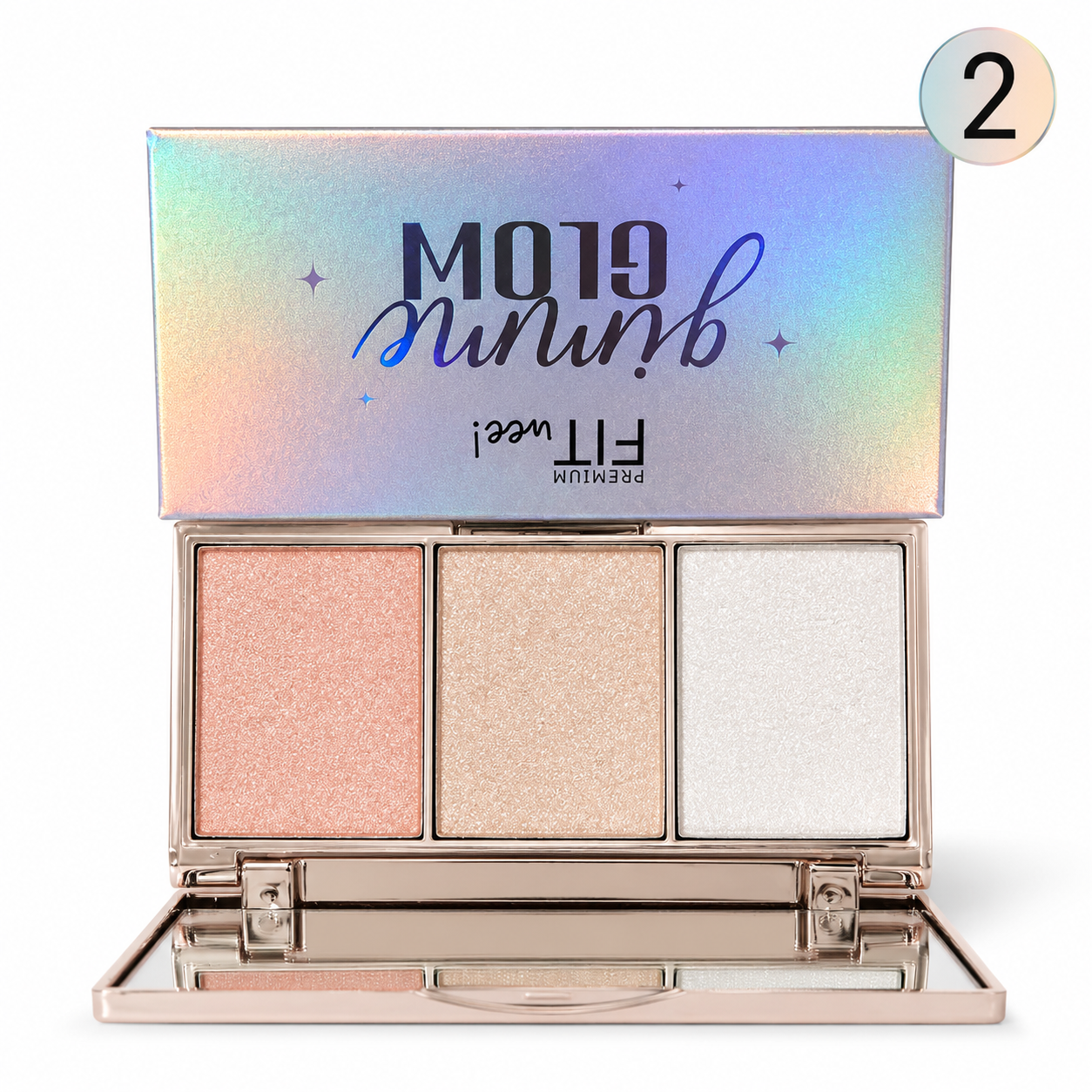 Premium Fit Wee Glowy Glow 3-Color Highlighter Palette – Shimmer Face Glow Kit