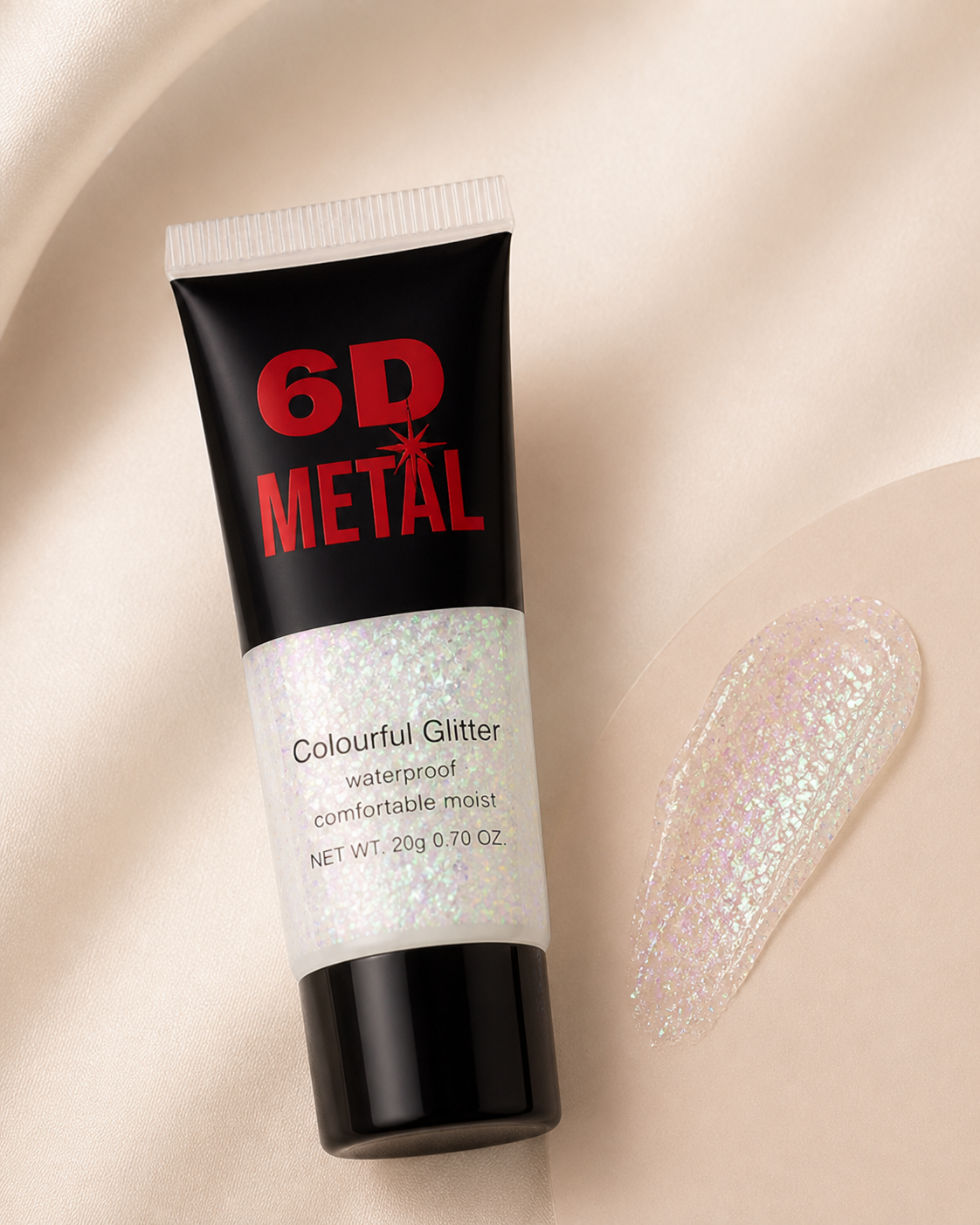 6D Metal Colourful Glitter Gel – Waterproof Sparkle Makeup, 20g