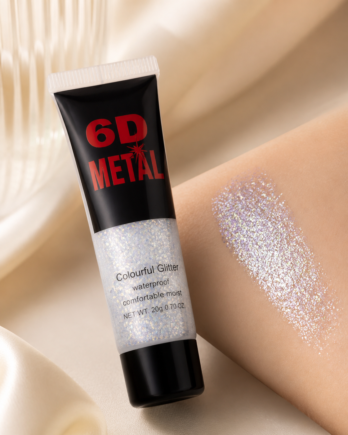 6D Metal Colourful Glitter Gel – Waterproof Sparkle Makeup, 20g