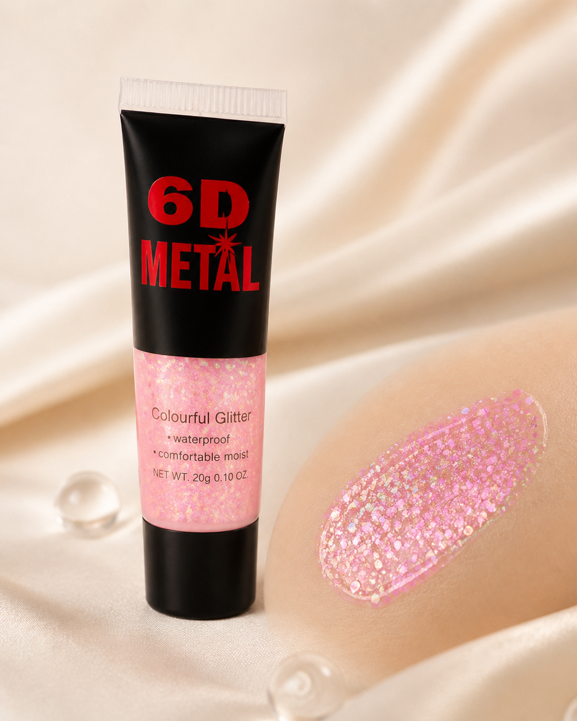 6D Metal Colourful Glitter Gel – Waterproof Sparkle Makeup, 20g