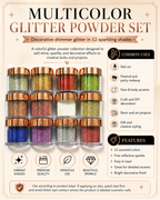Glitter Powder – Face, Eye, Body & Nail Sparkle --12 Different Shades