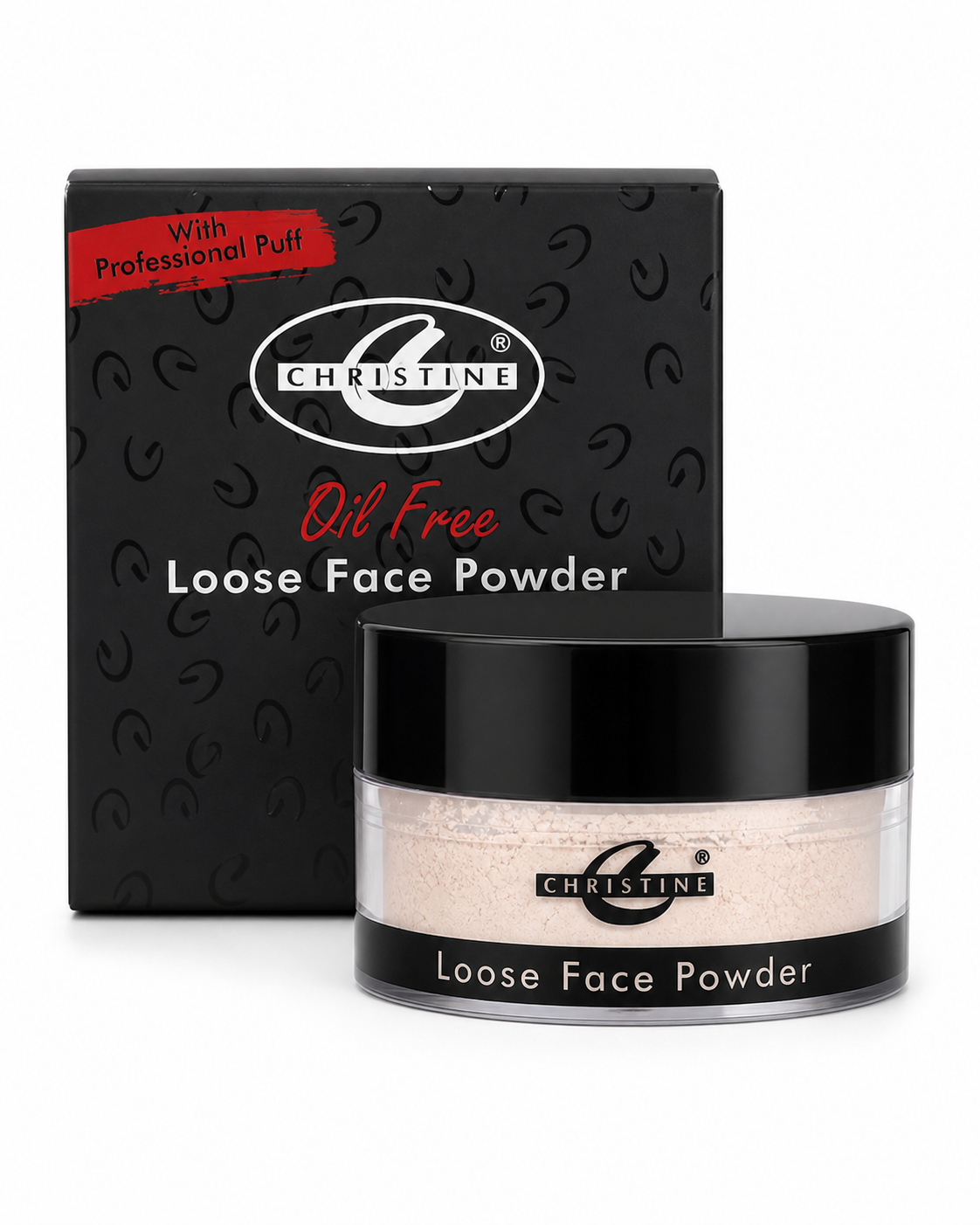 Christine Oil Free Loose Face Powder with Professional Puff
