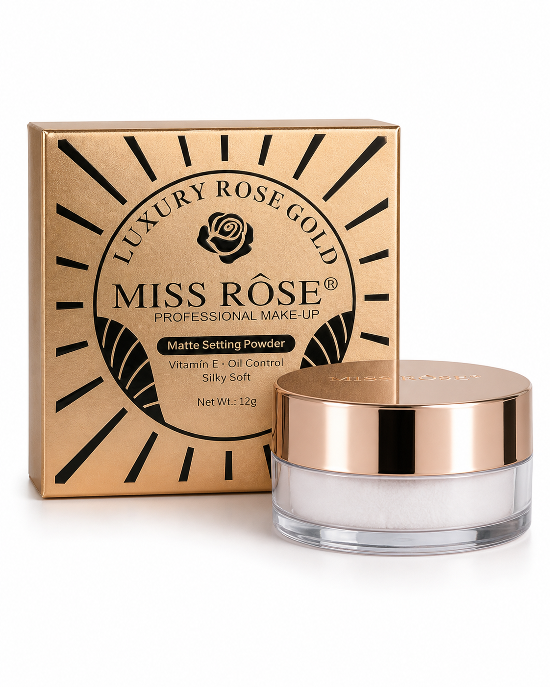 Miss Rose Luxury Rose Gold Matte Setting Powder – 12g