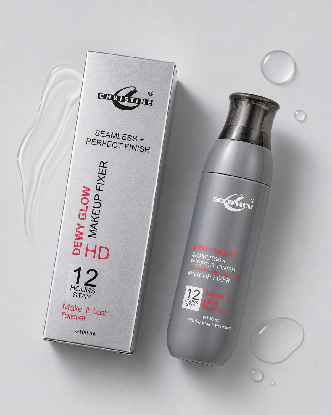 Christine Dewy Glow HD Makeup Fixer – 12 Hours Stay, 100ml