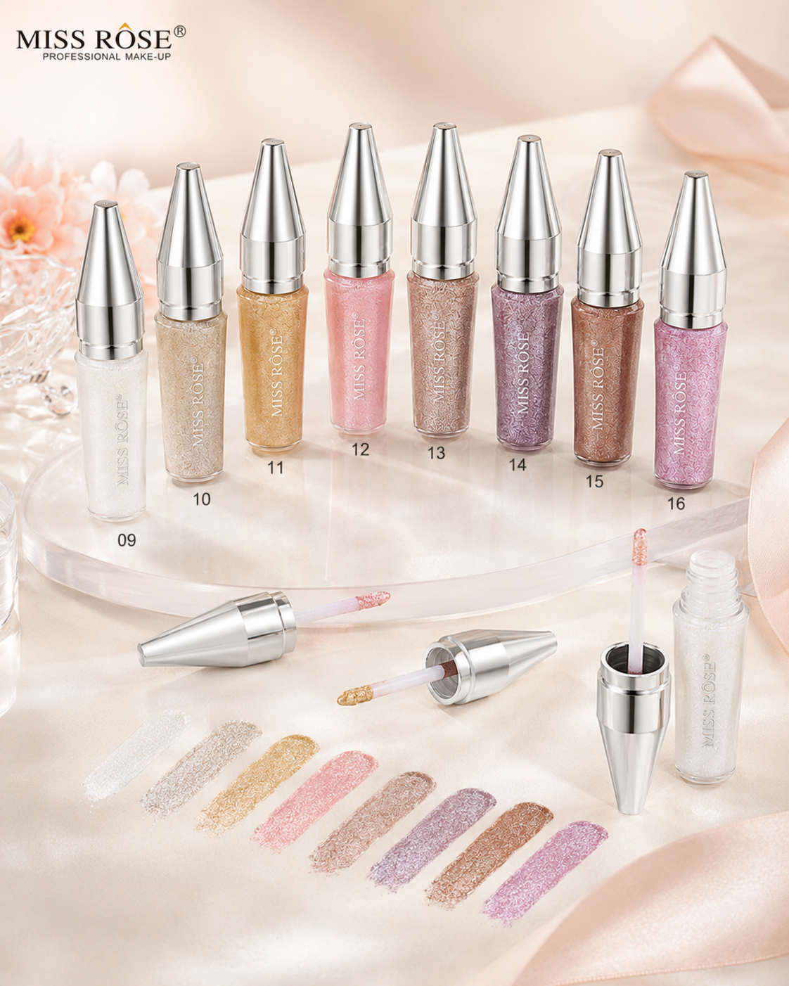 Glitter Liquid Eyeshadow – Sparkling Eye Makeup Shimmer-16 Shades