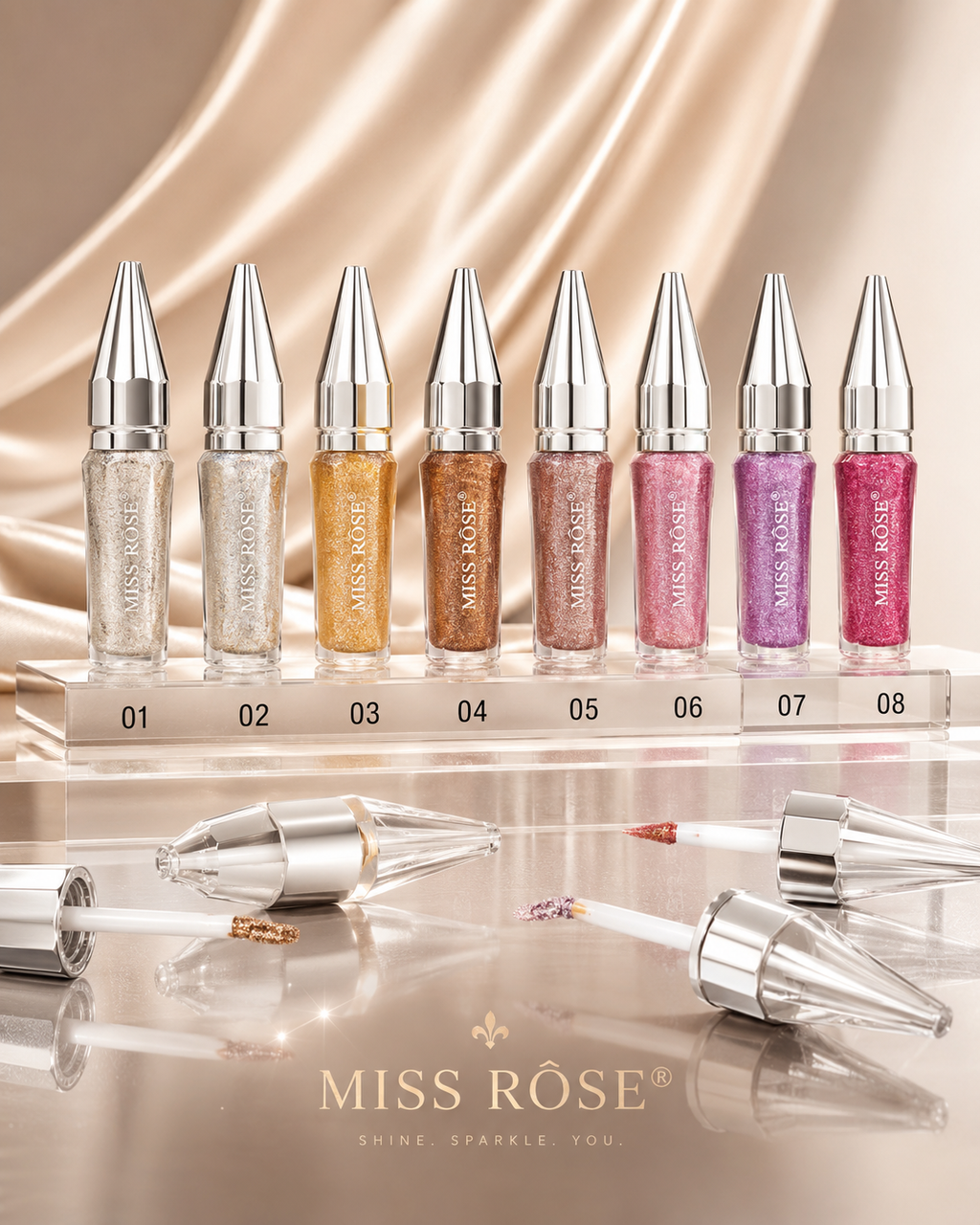 Glitter Liquid Eyeshadow – Sparkling Eye Makeup Shimmer-16 Shades