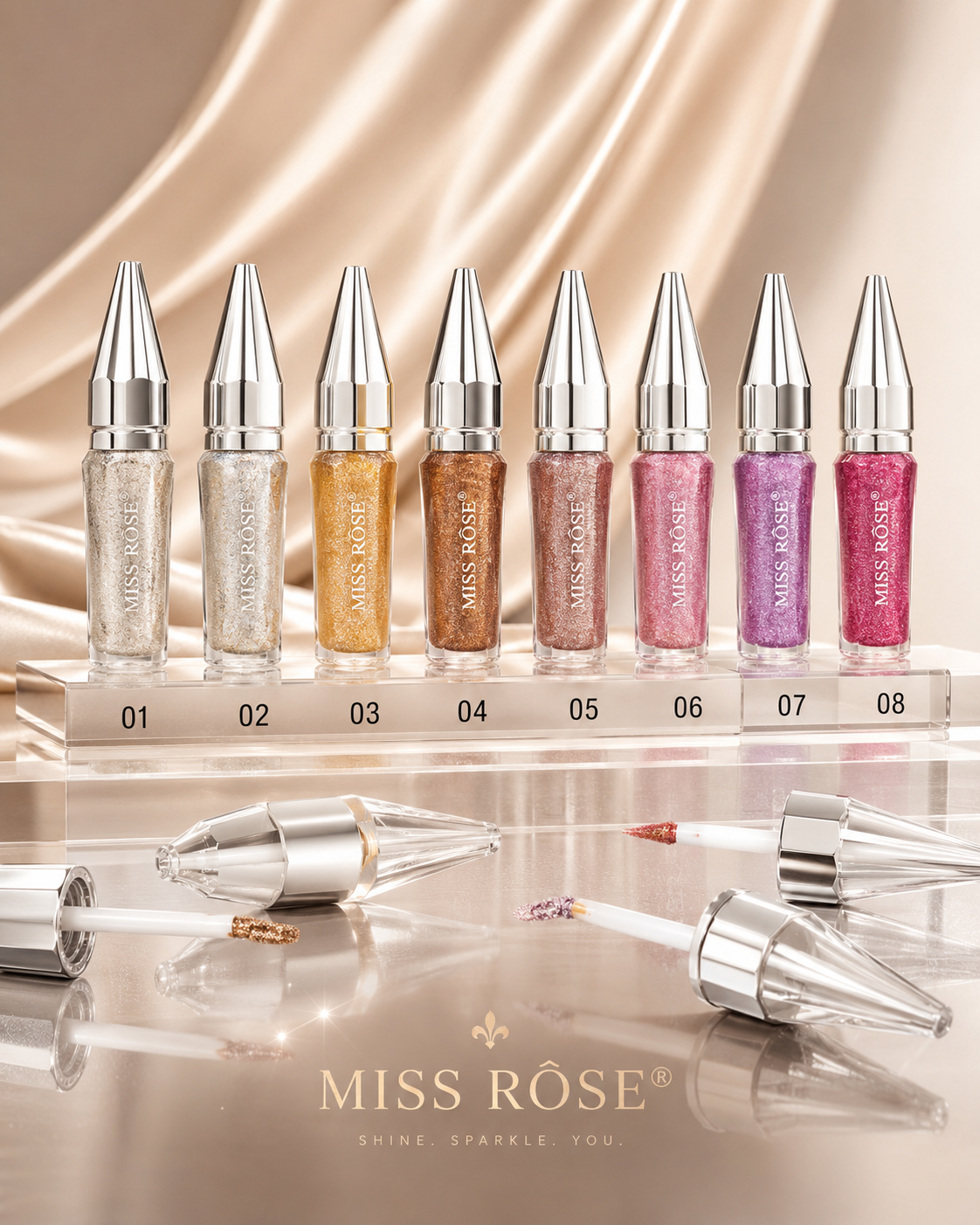Glitter Liquid Eyeshadow – Sparkling Eye Makeup Shimmer-16 Shades