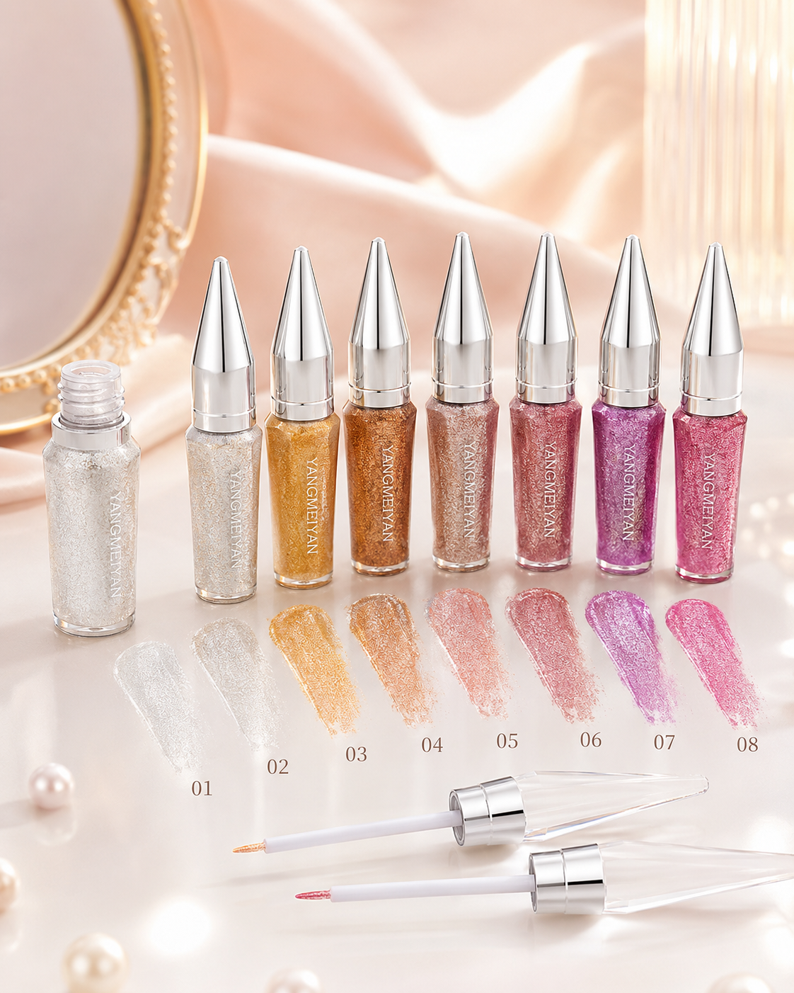 Glitter Liquid Eyeshadow – Sparkling Eye Makeup Shimmer-16 Shades