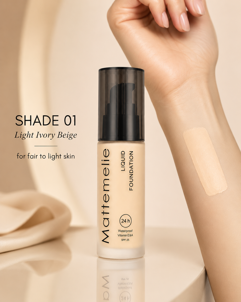 Mattemelie Liquid Foundation SPF 25 – 3 Shades