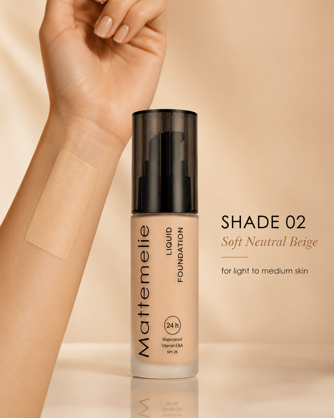 Mattemelie Liquid Foundation SPF 25 – 3 Shades