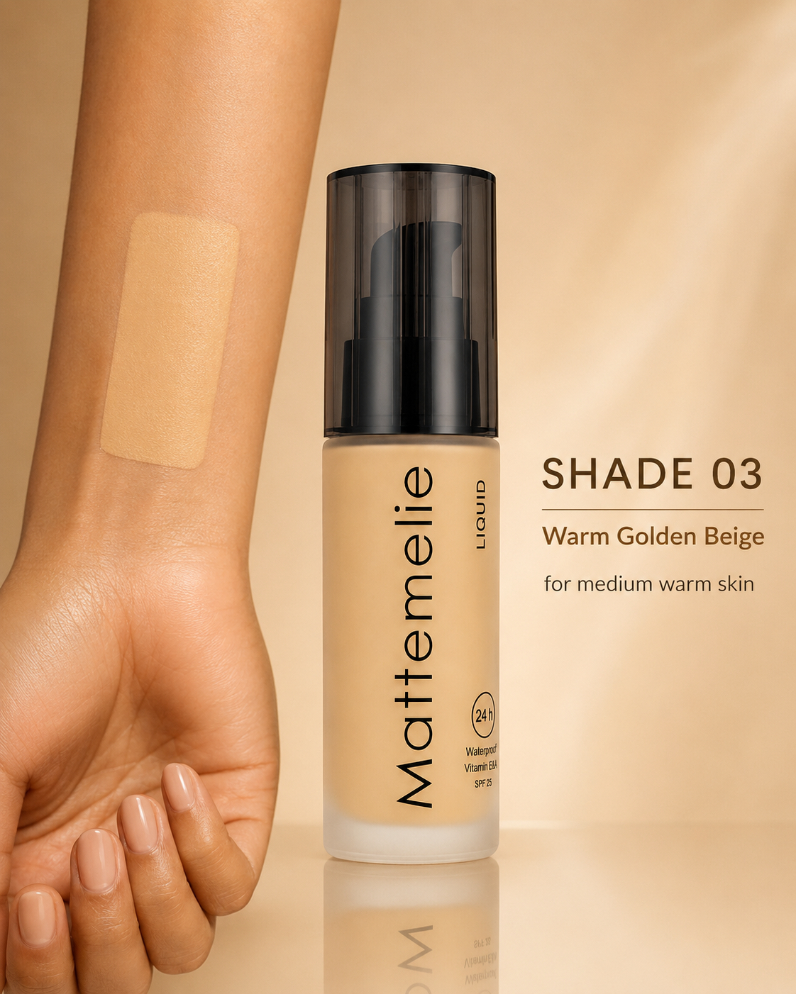 Mattemelie Liquid Foundation SPF 25 – 3 Shades